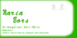 maria bors business card